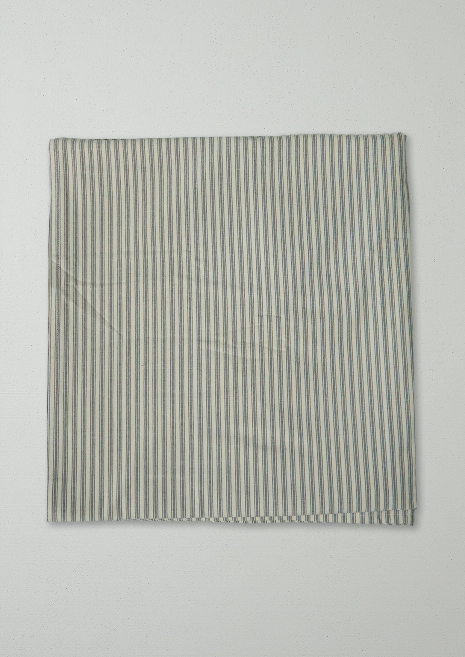 Reworn Organic Cotton Ticking Stripe Duvet Cover (029) | Ecru/Graphite