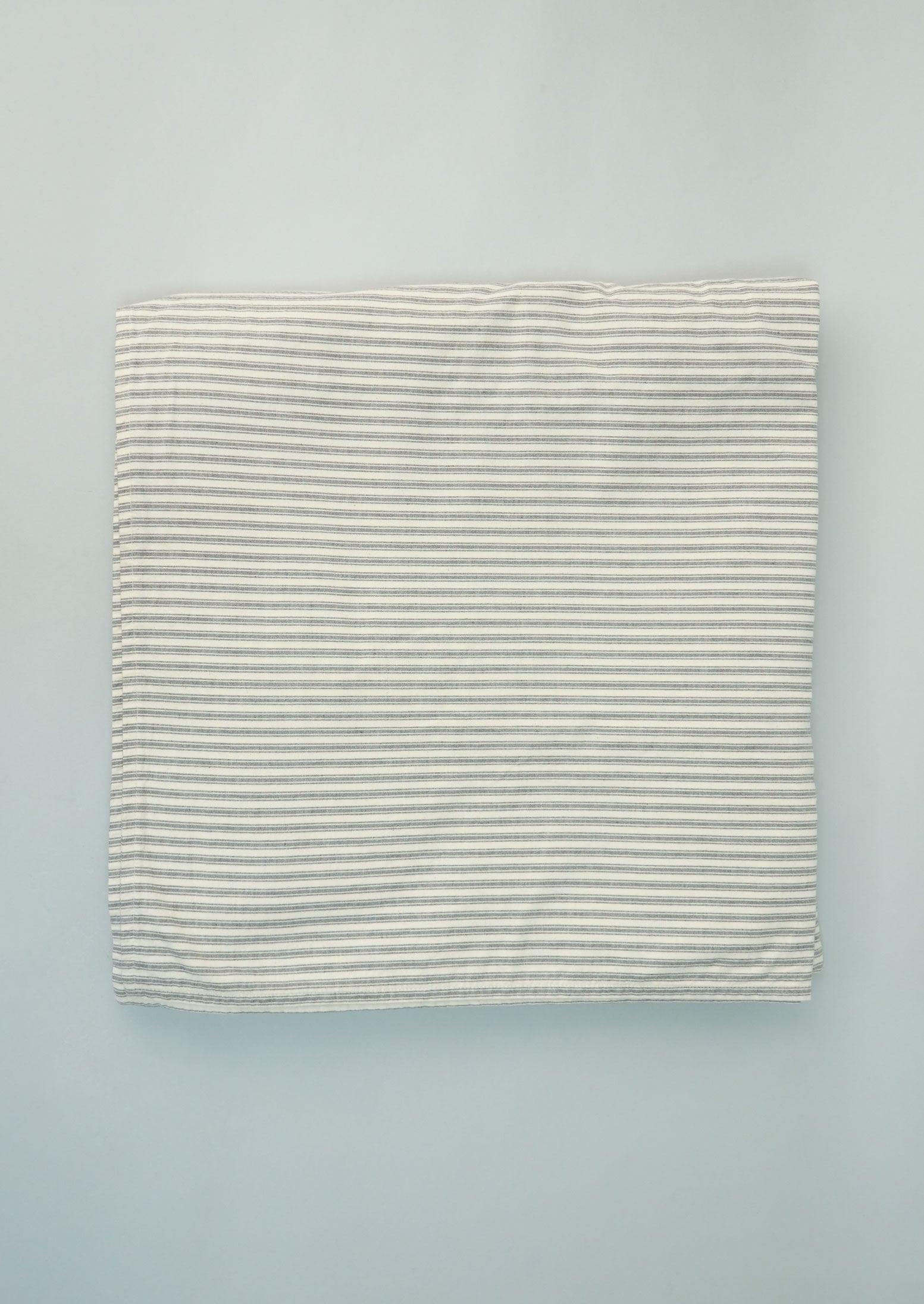 Reworn Organic Ticking Stripe Duvet Cover (023) | Ecru/Graphite