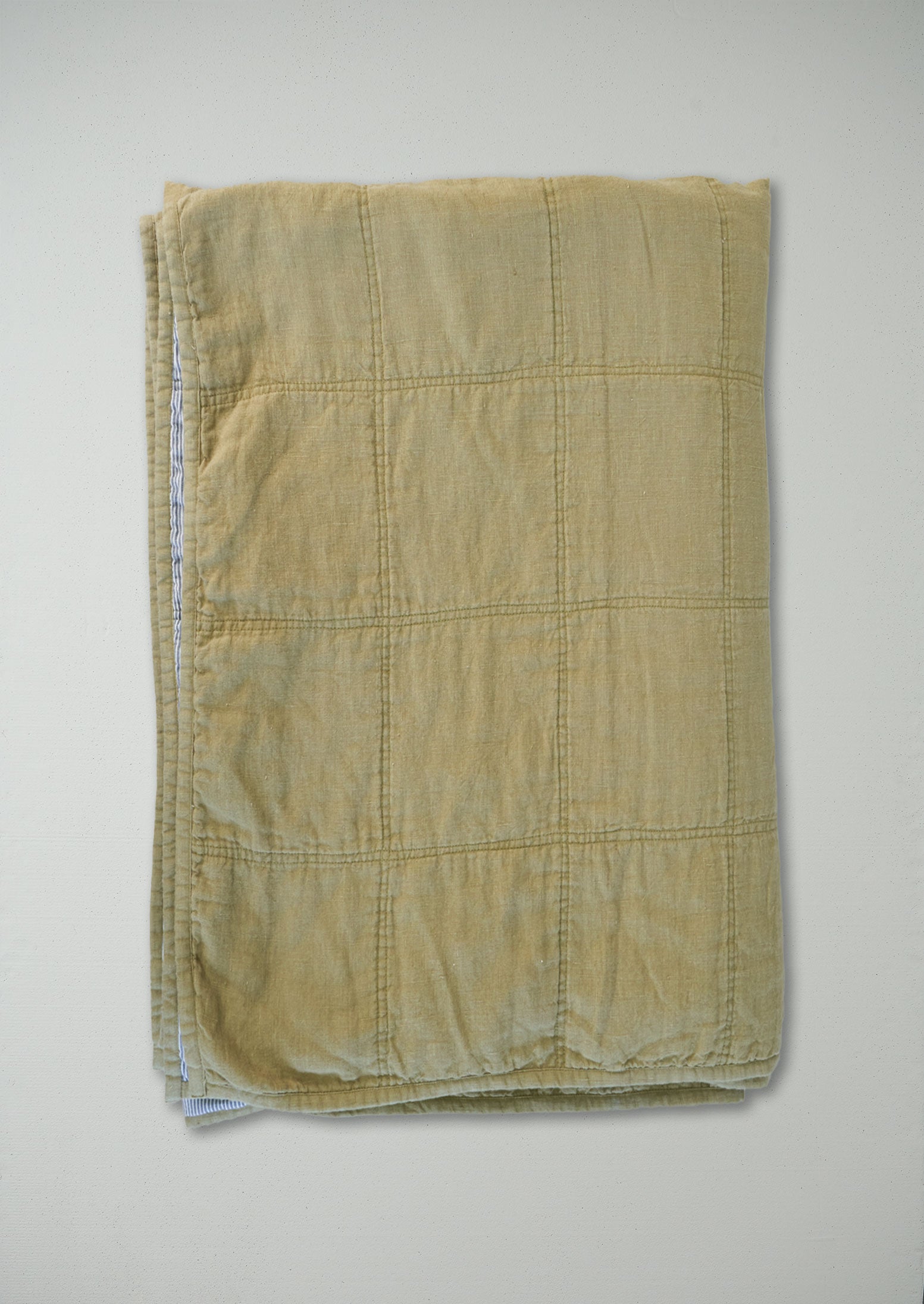 Reworn Stripe Back Linen Quilt (009) | Multi