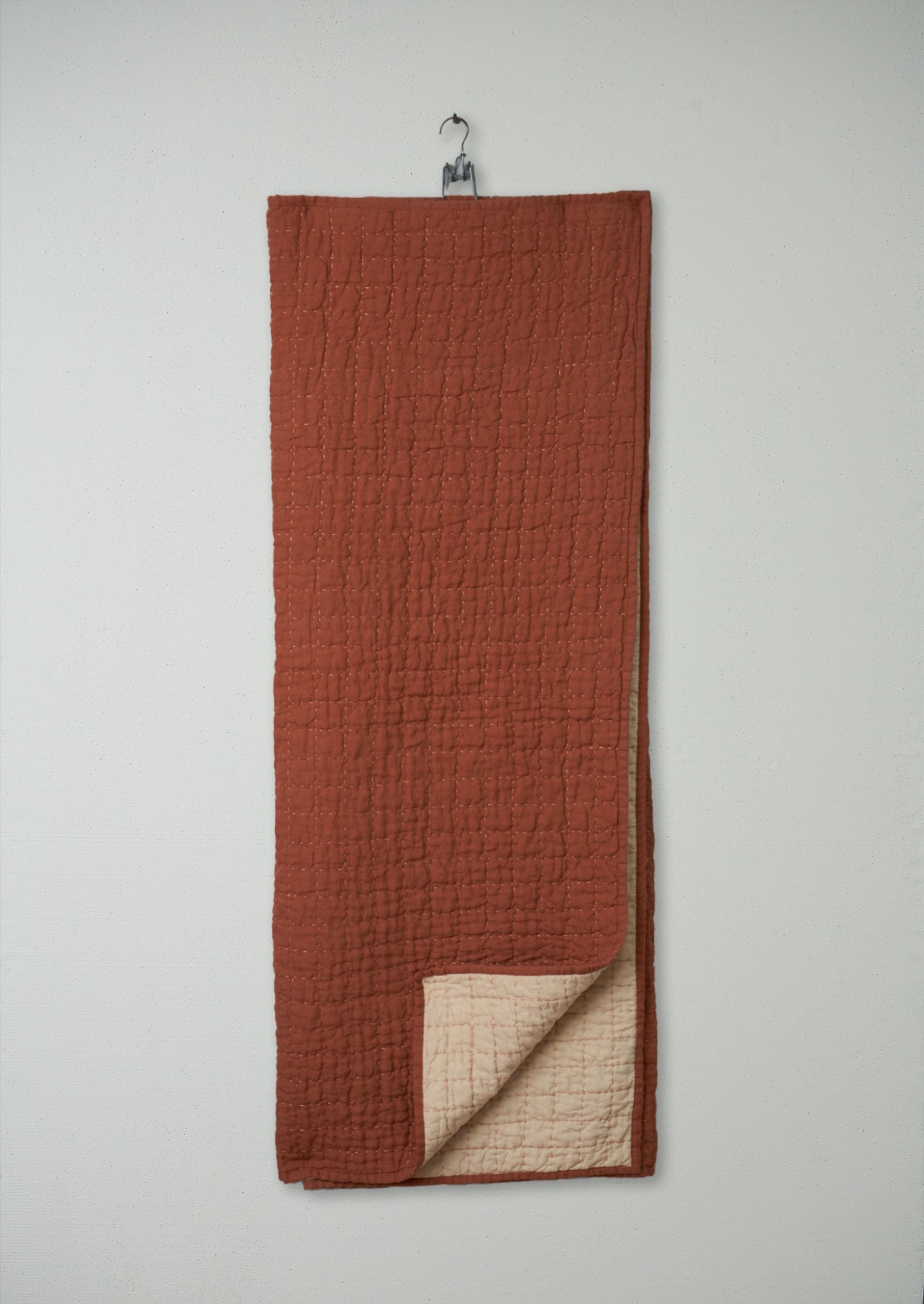 Reworn Hand Stitched Linen Quilt (007) | Spice