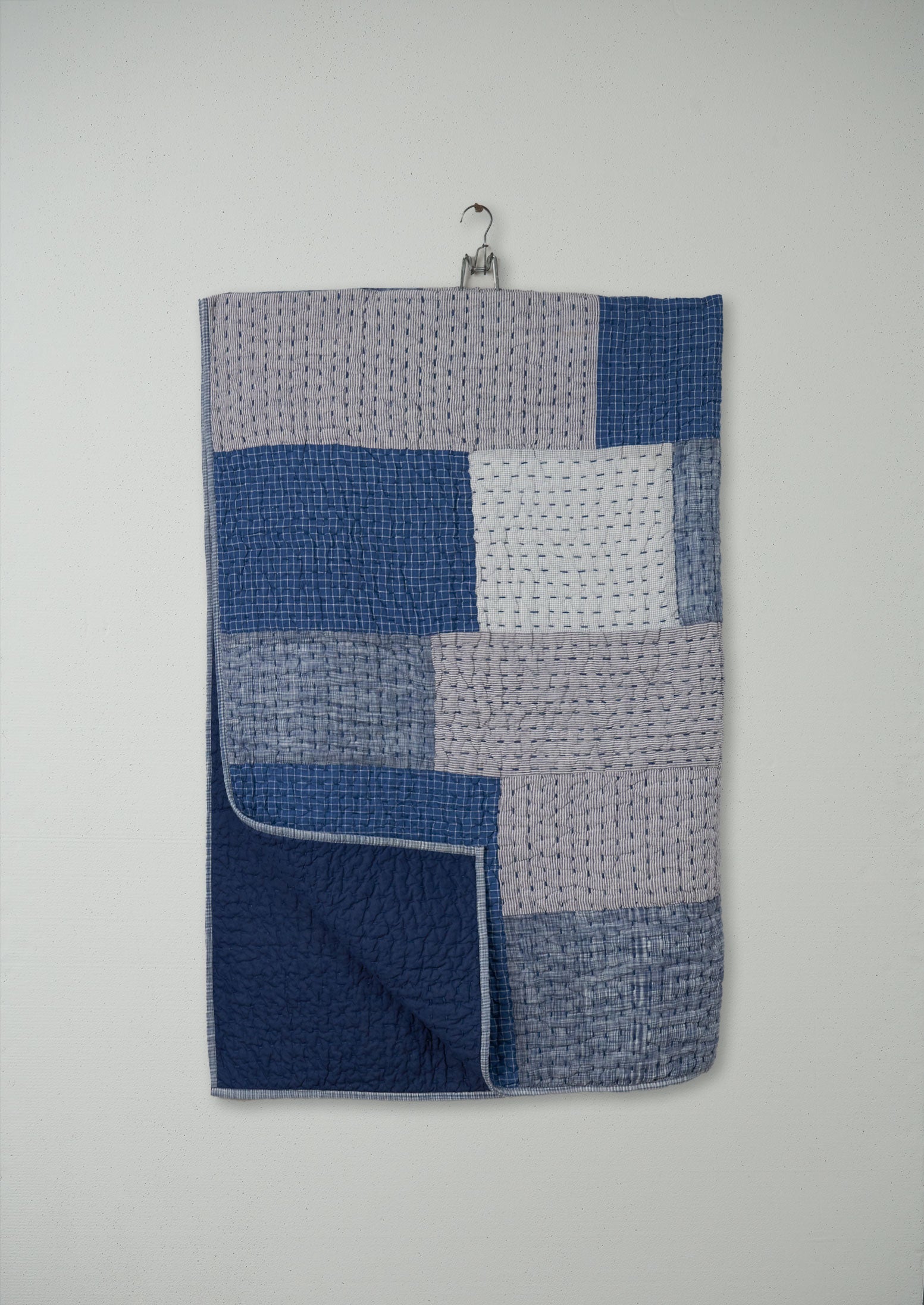 Reworn Patchwork Quilt (003) | Blue