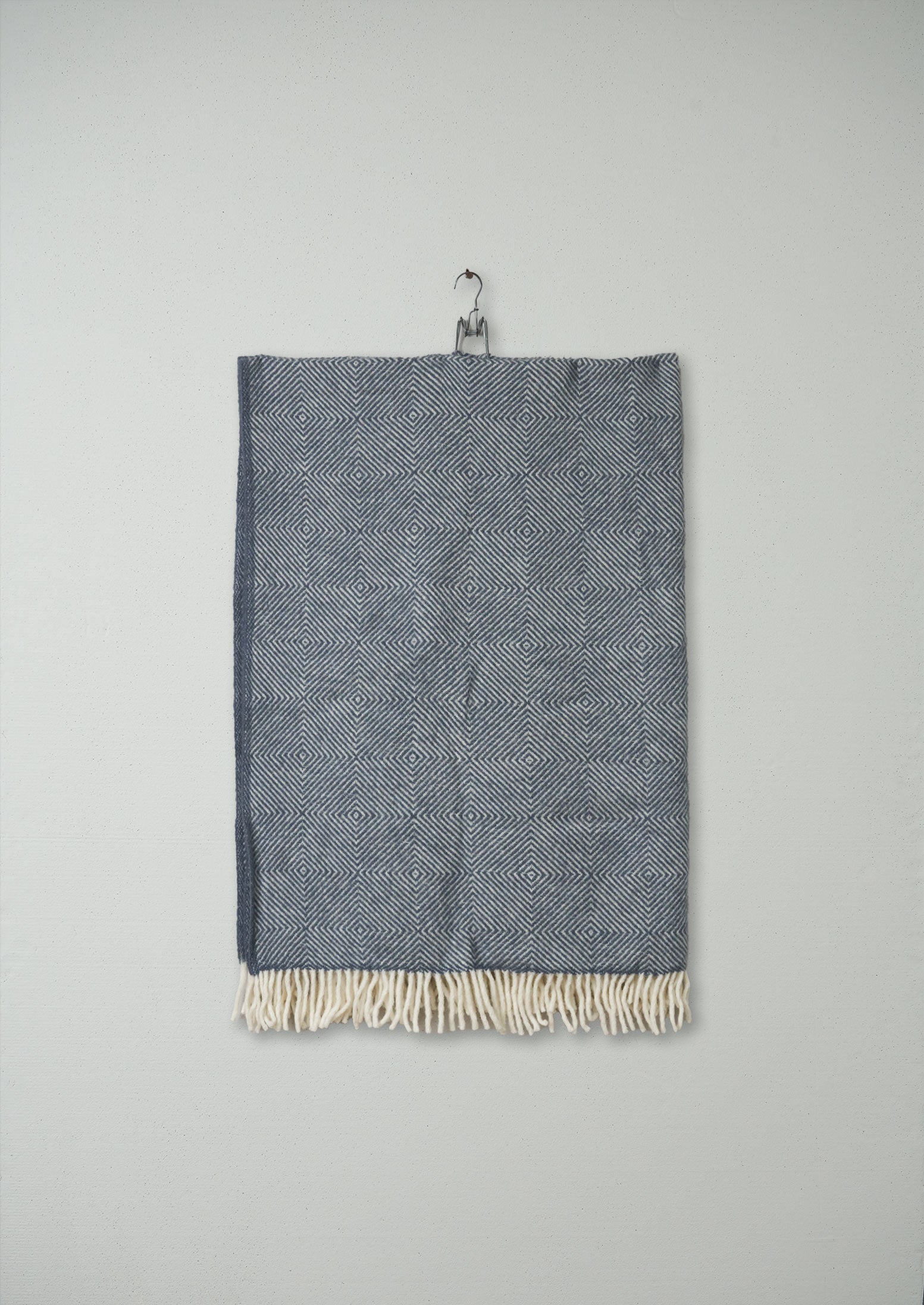 Reworn Diamond Weave Blanket (006) | Slate Blue