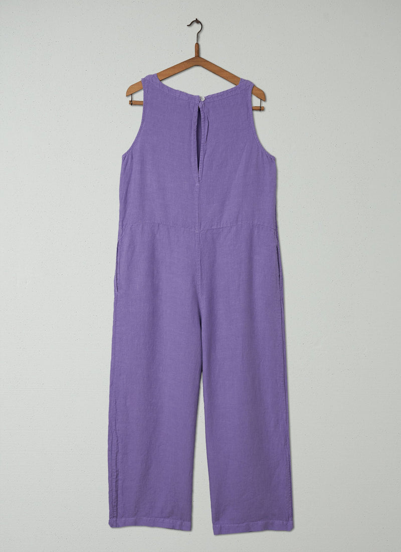 Reworn Linen Jumpsuit Size M (743) | Lilac
