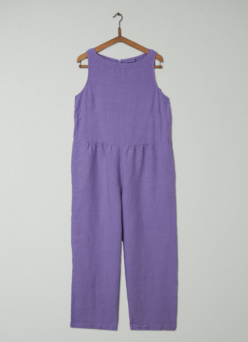 Reworn Linen Jumpsuit Size M (743) | Lilac
