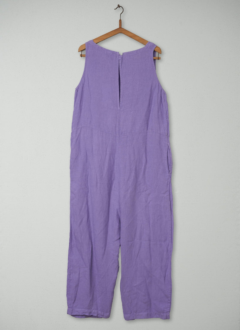 Reworn Linen Sleeveless Jumpsuit Size M (019) | Lilac