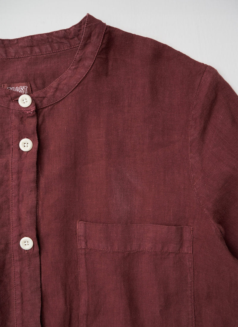 Reworn Garment Dyed Linen Jumpsuit Size L (001) | Bitter Chocolate