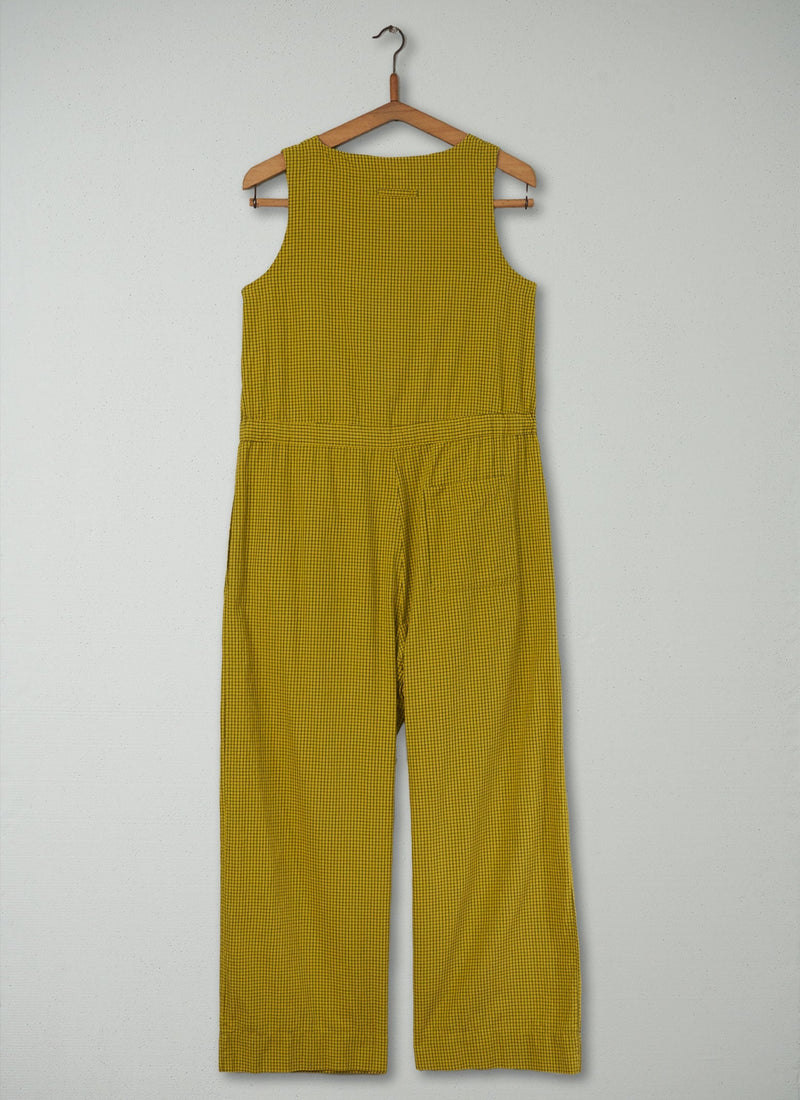 Reworn Check Crinkle Cotton Jumpsuit Size XS (324) | Multi