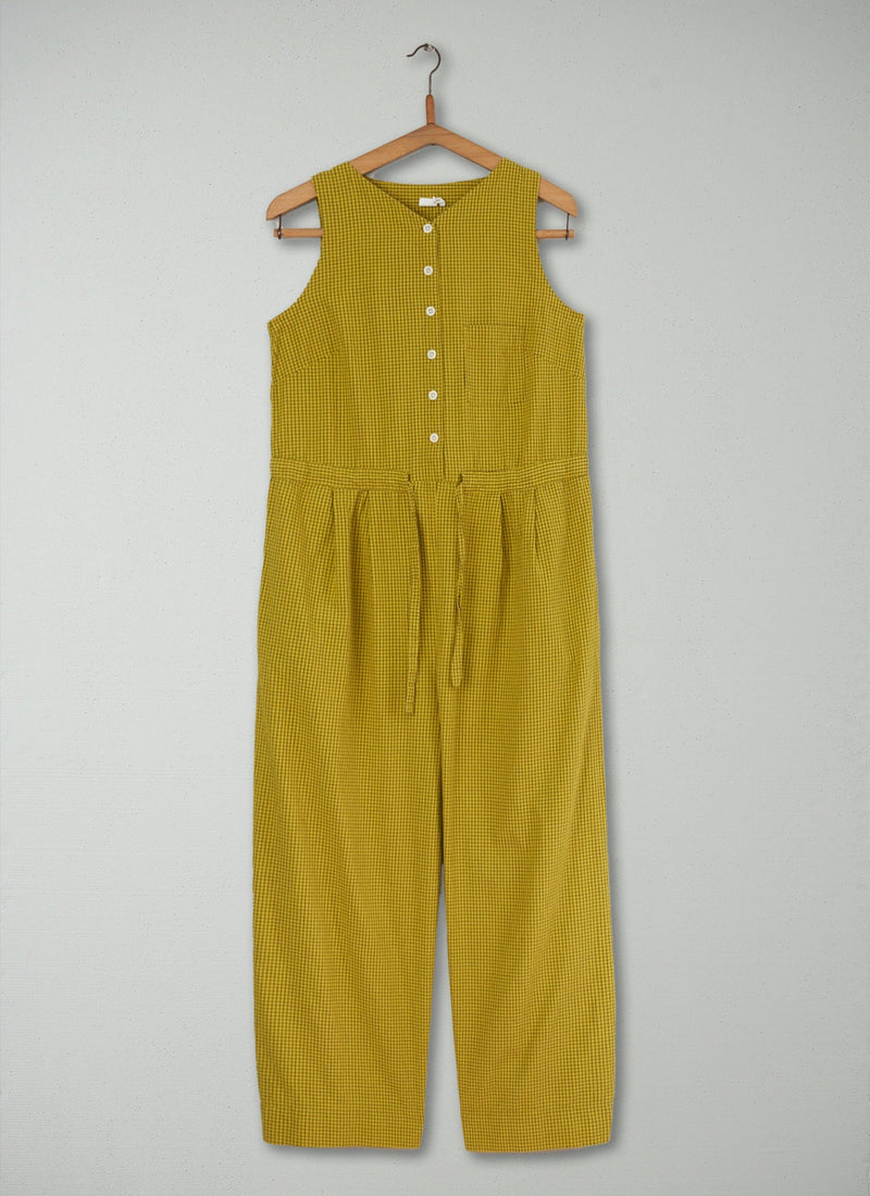 Reworn Check Crinkle Cotton Jumpsuit Size XS (324) | Multi