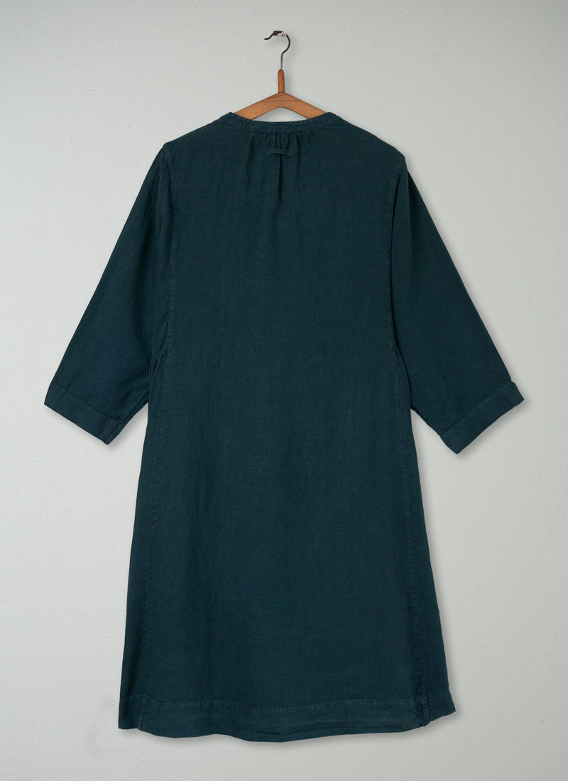 Reworn Linen Dress Size M (450) | Peacock