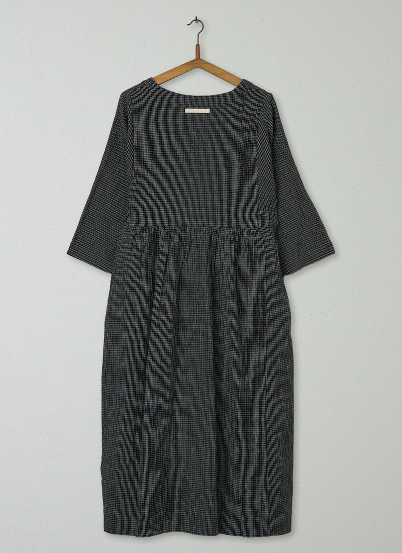 Reworn Crinkled Cotton Dress Size M (1672) | Slate