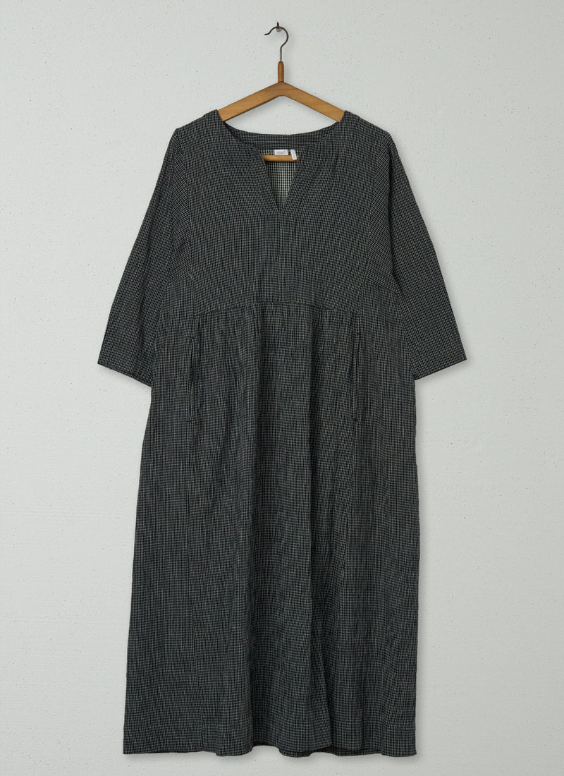 Reworn Crinkled Cotton Dress Size M (1672) | Slate