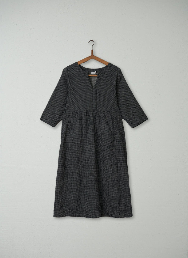 Reworn Crinkle Check Dress Size S (274) | Multi