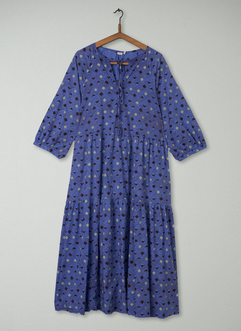Reworn Diamond Block Print Dress Size XL (336) | Multi