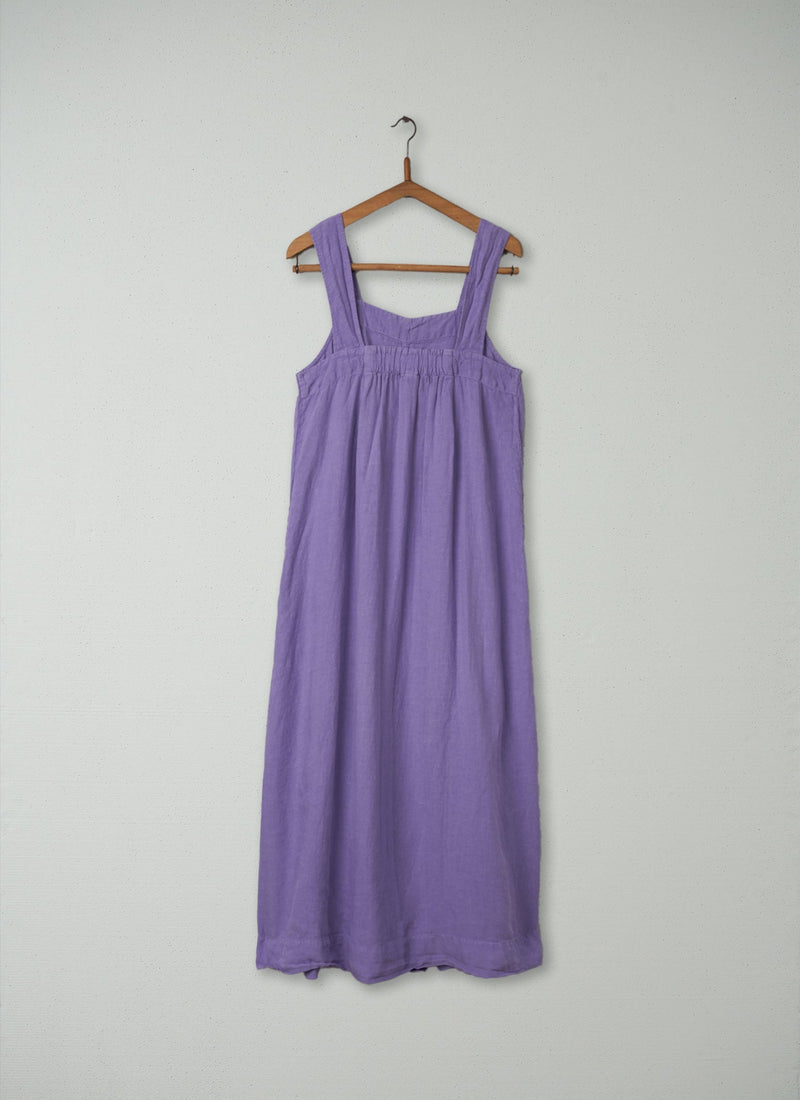 Reworn Linen Sun Dress Size M (263) | Lilac