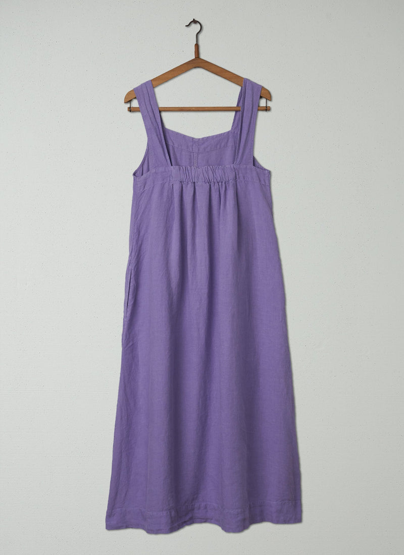 Reworn Linen Sun Dress Size M (307) | Lilac
