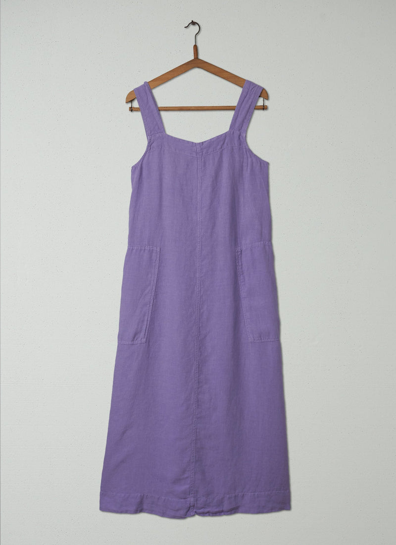 Reworn Linen Sun Dress Size M (307) | Lilac