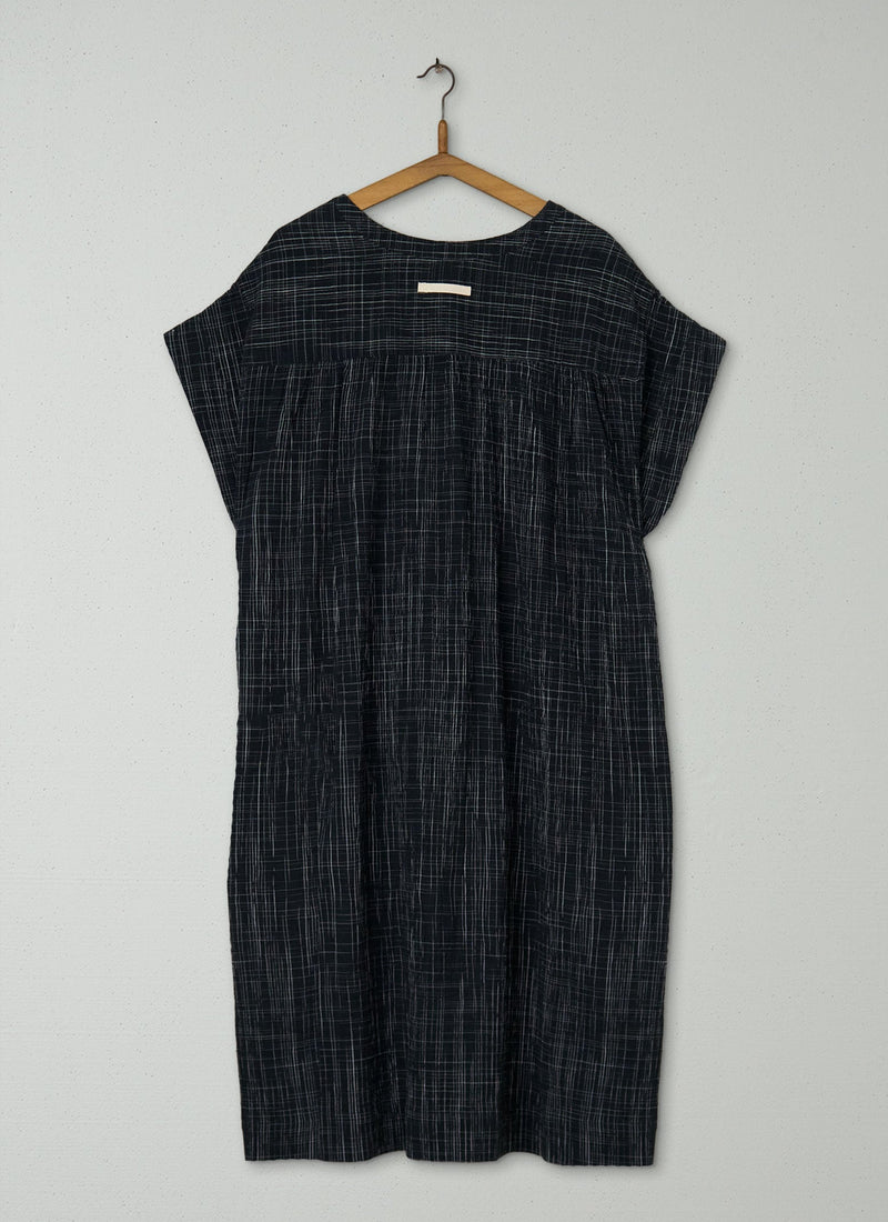 Reworn Crinkled Cotton Dress Size M (1219) | Slate