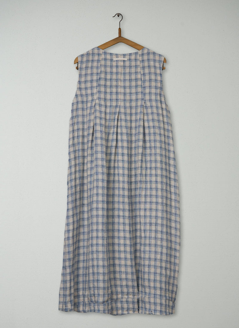 Reworn Check Linen Dress Size M (1648) | Multi