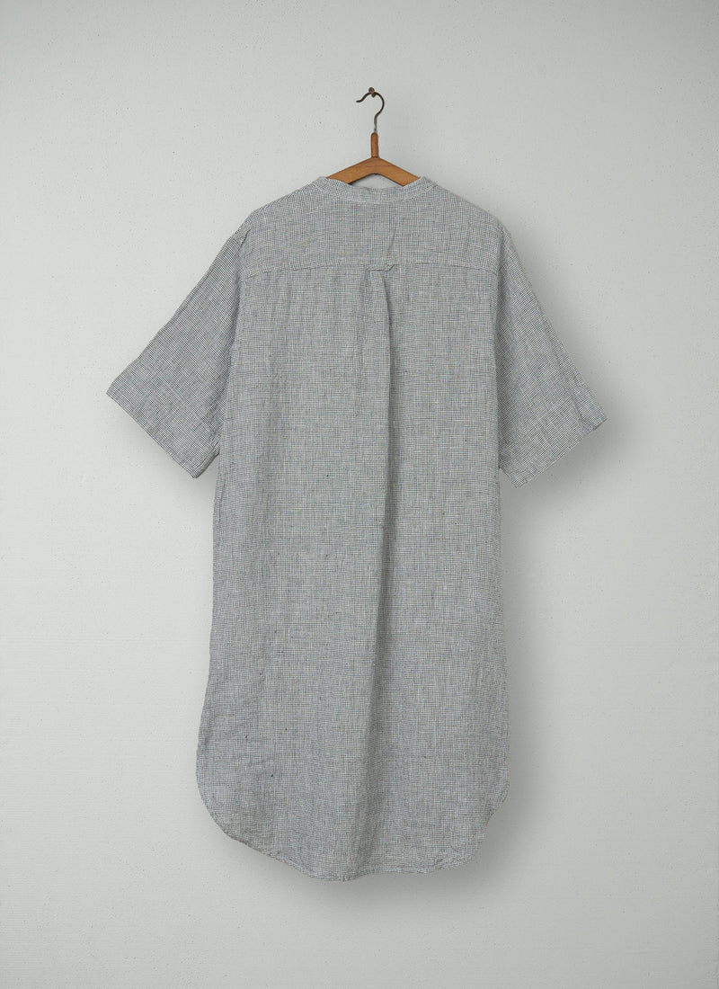 Reworn Check Shirt Dress Size S (098) | Chalk/Slate