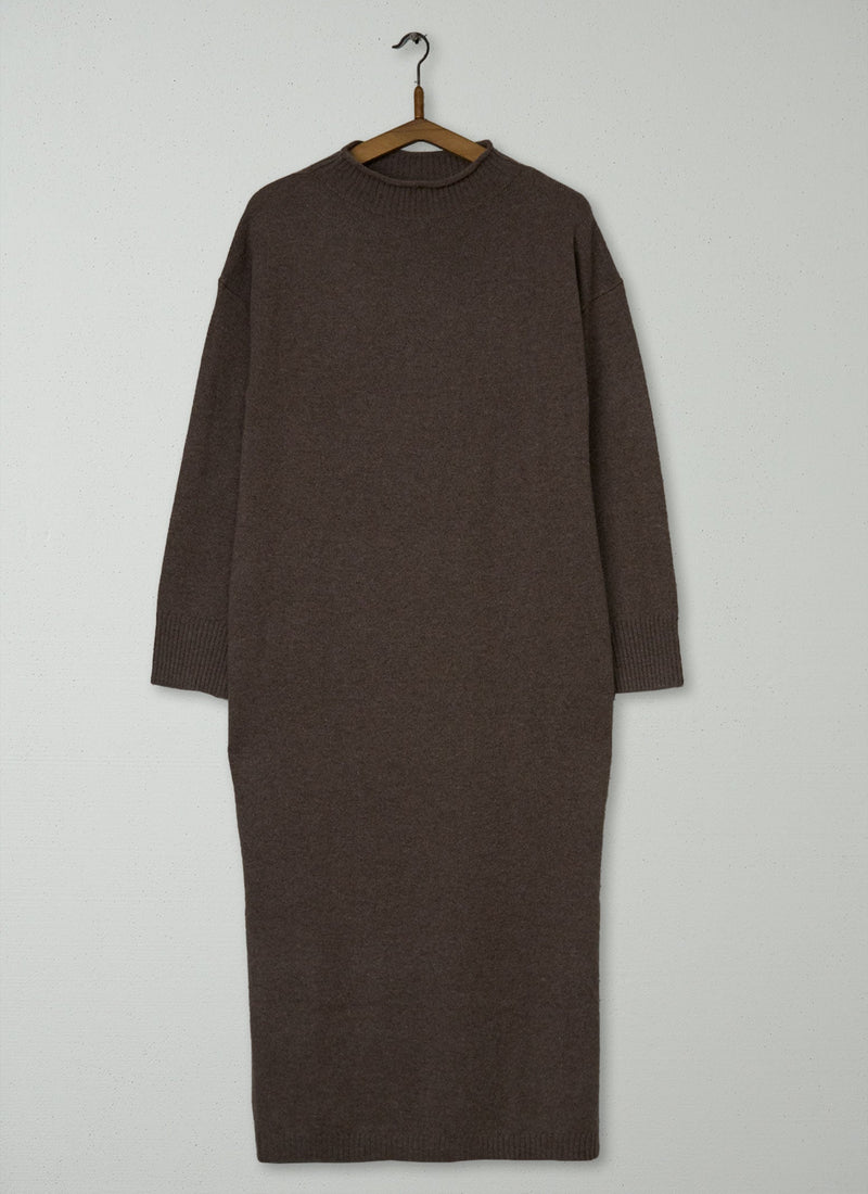 Reworn Wool Cashmere Knit Dress Size L (1469) | Mushroom