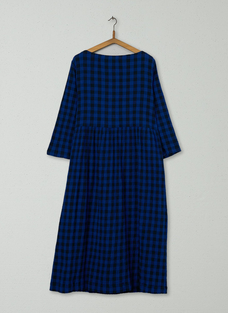 Reworn Crinkle Cotton Gingham Dress Size S (1311) | Multi