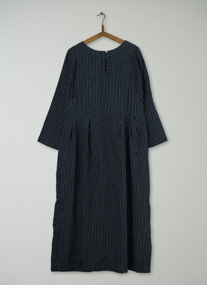 Reworn Stripe Linen Dress Size M (1458) | Multi