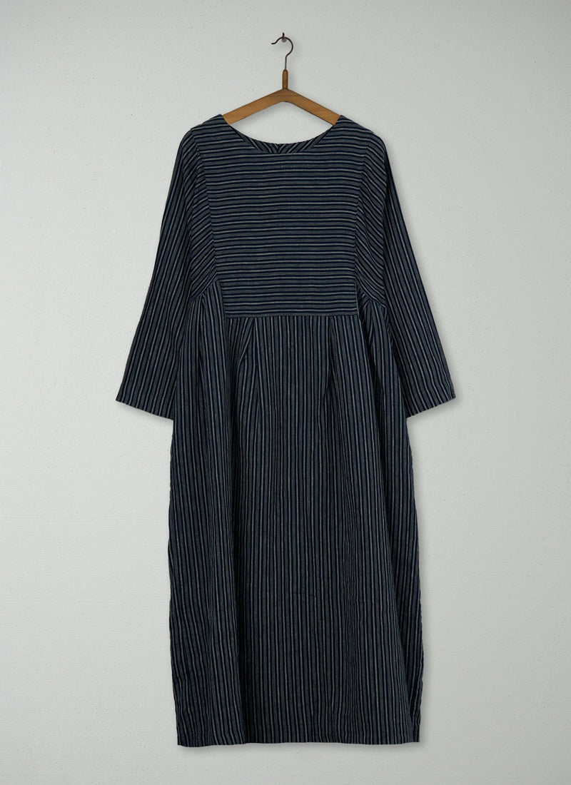 Reworn Stripe Linen Dress Size M (1458) | Multi