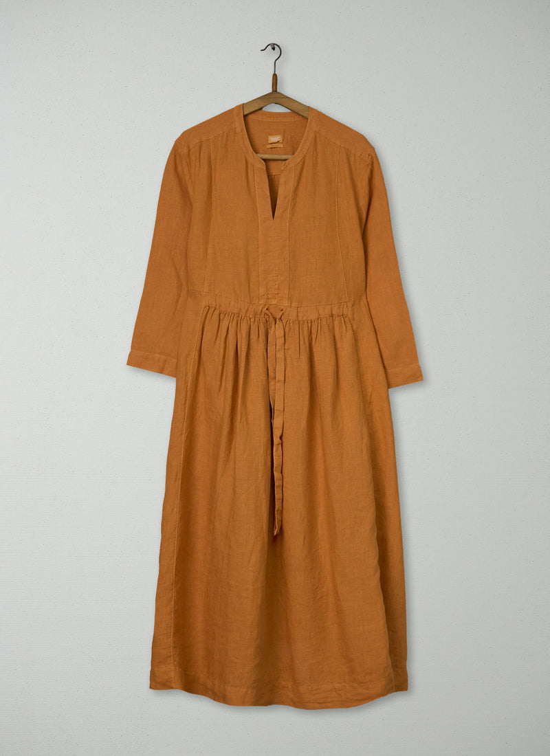 Reworn Linen Dress Size S (2069) | Apricot