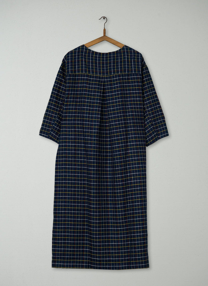 Reworn Linen Check Dress Size S (2038) | Multi