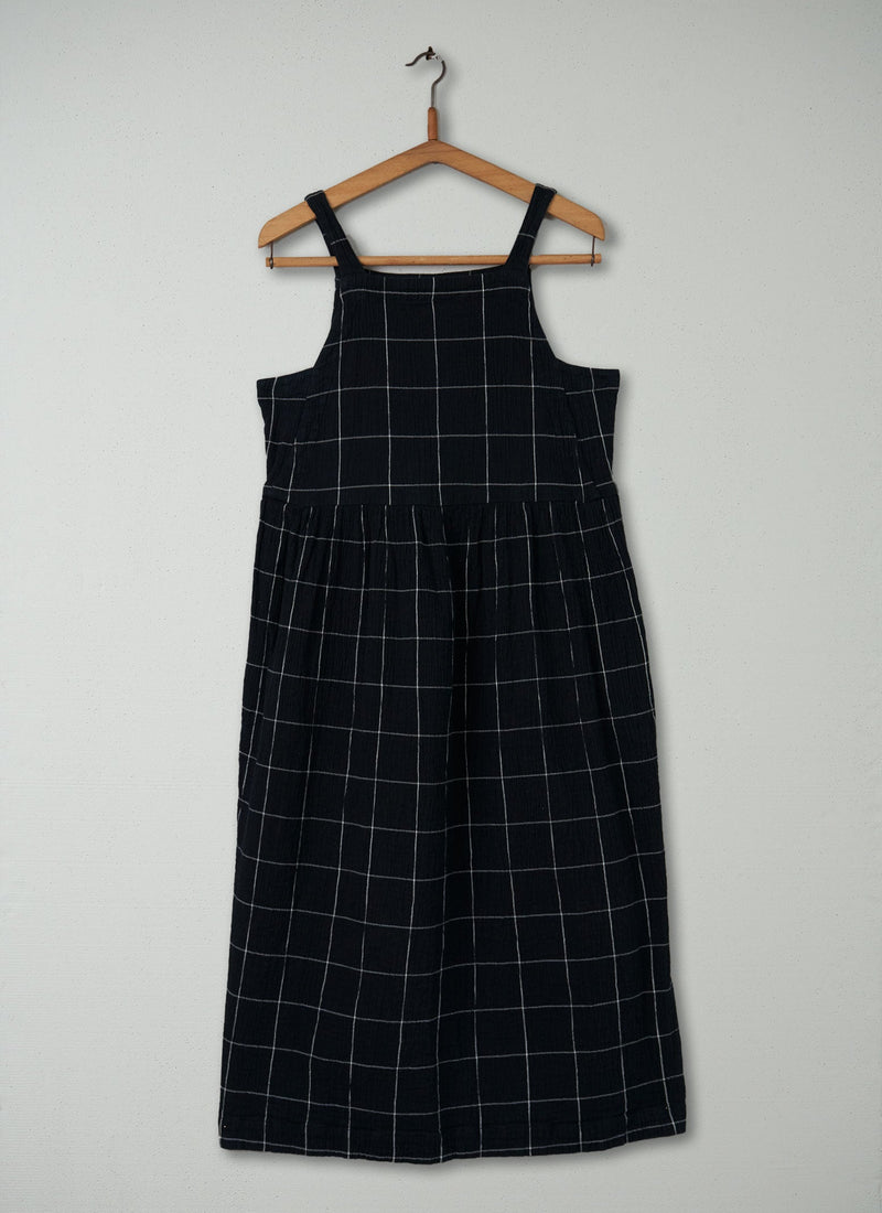 Reworn Crinkled Cotton Check Dress Size S (1330) | Multi