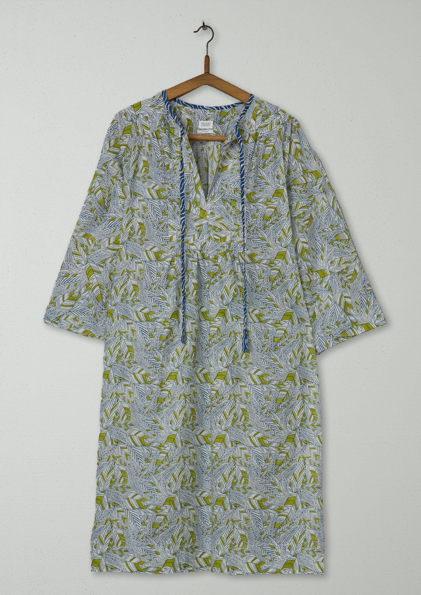 Reworn Block Print Kaftan Dress Size XXSXS (1113) | Multi