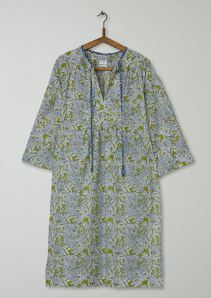 Reworn Block Print Kaftan Dress Size XXSXS (1113) | Multi