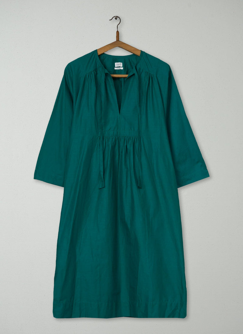 Reworn Cotton Voile Kaftan Dress Size XXS (1608) | Teal