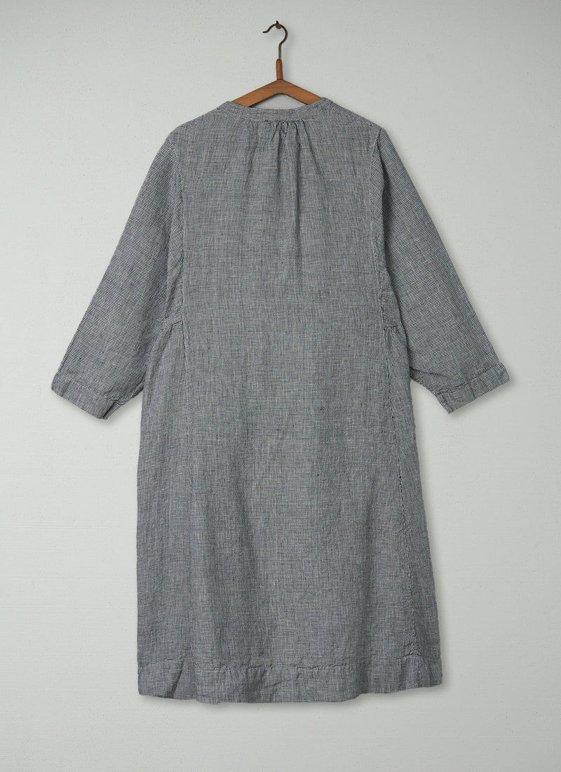 Reworn Check Linen Shirt Dress Size L (343) | Multi