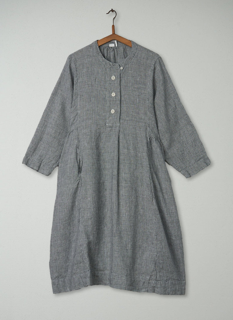 Reworn Check Linen Shirt Dress Size L (343) | Multi