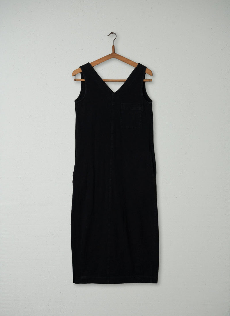 Reworn V-Neck Jersey Dress Size XXS (258) | Washed Black