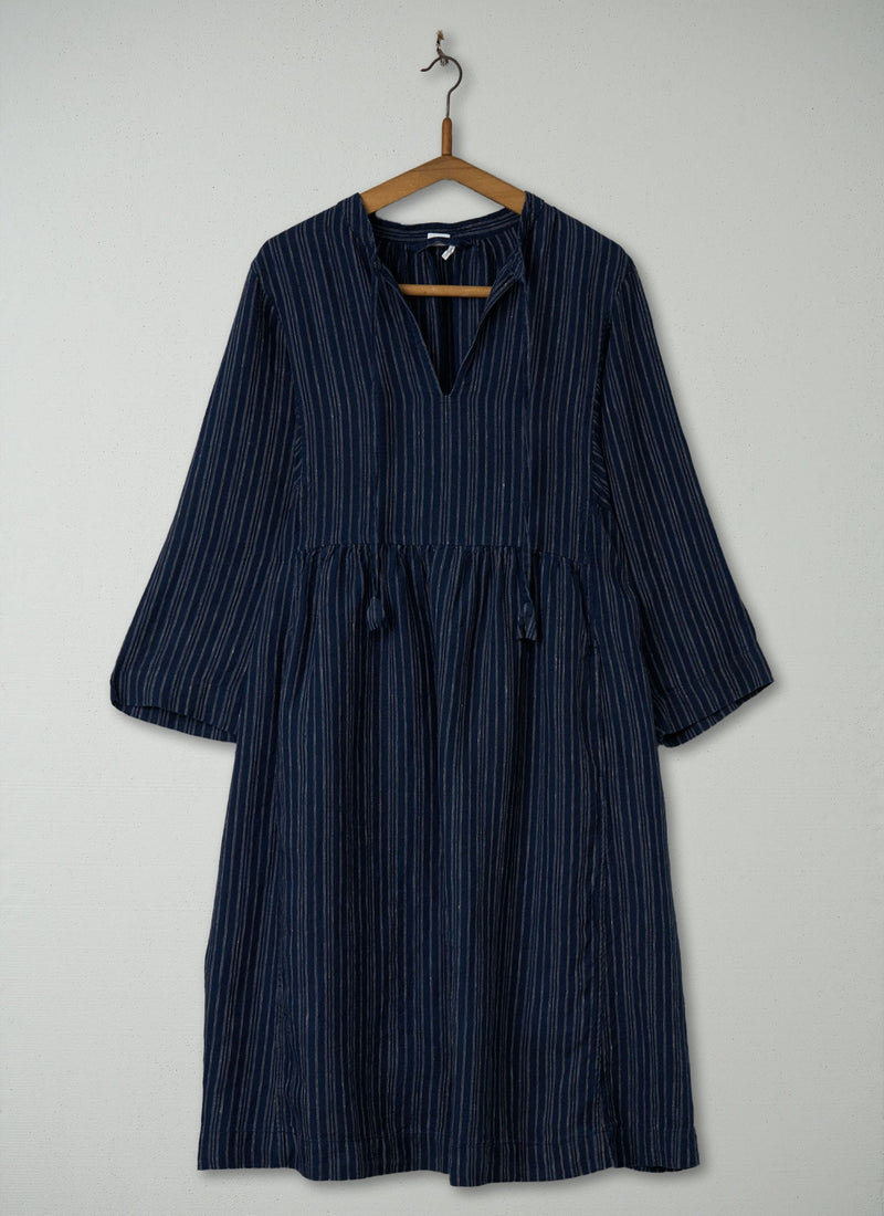 Reworn Stripe Linen Tunic Dress Size M (1511) | Multi