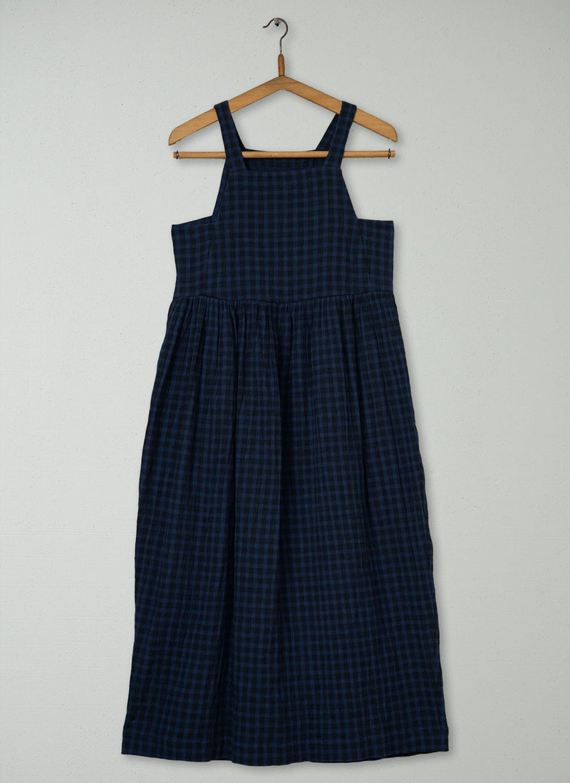 Reworn Crinkle Cotton Dress Size XXS (1765) | Navy