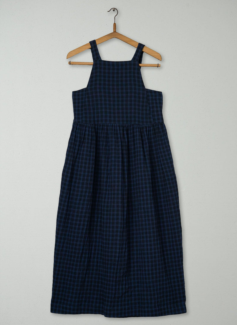 Reworn Crinkle Cotton Dress Size XXS (1765) | Navy