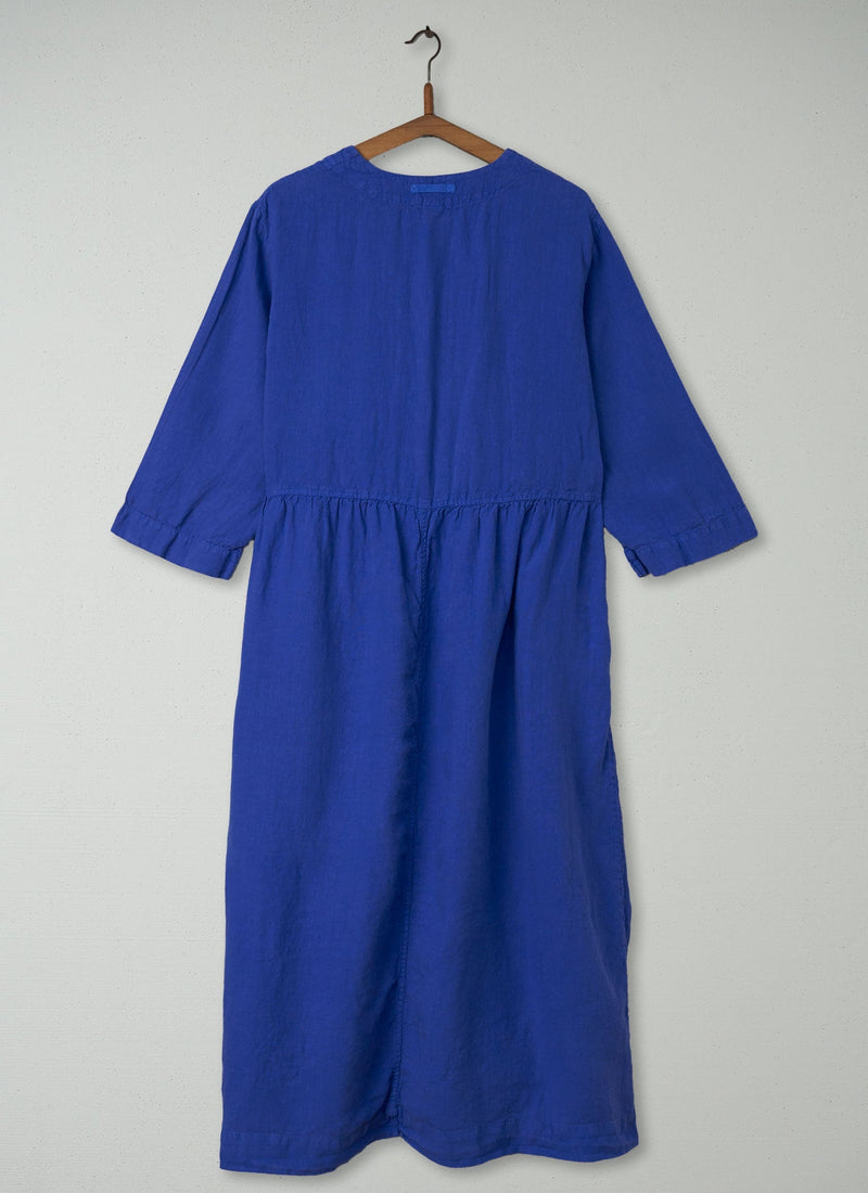 Reworn V-Neck Linen Dress Size XL (333) | Bilberry