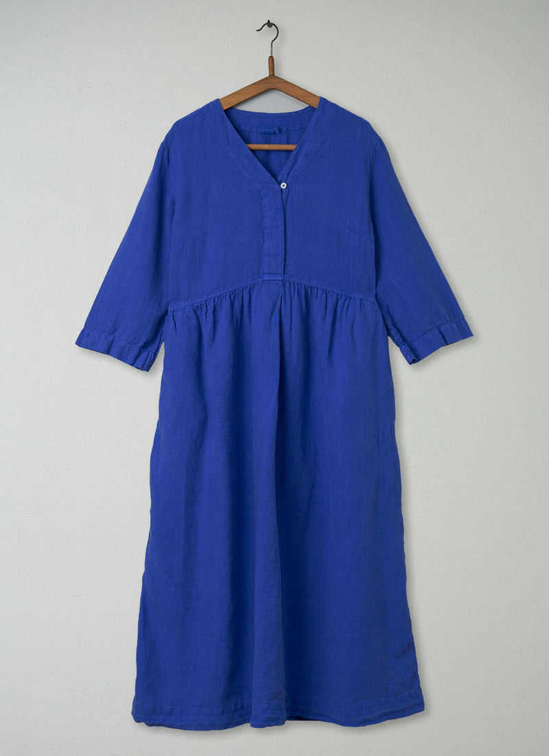 Reworn V-Neck Linen Dress Size XL (333) | Bilberry