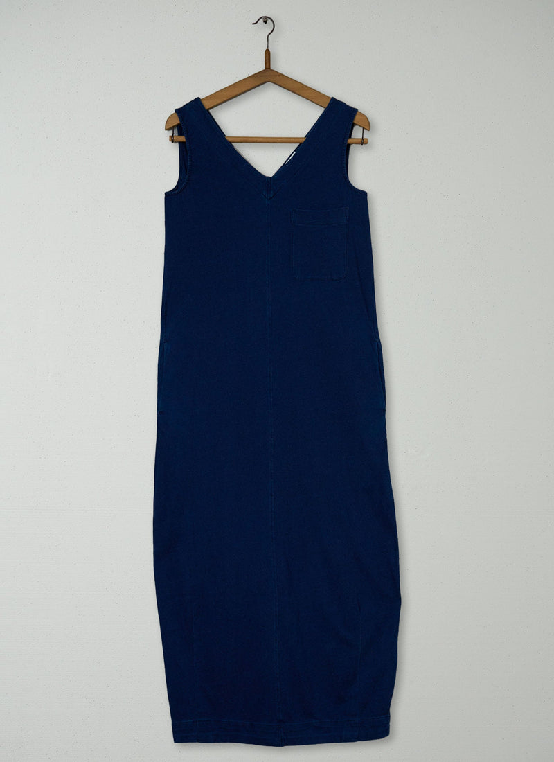 Reworn V Neck Jersey Dress Size XS (1687) | Washed Indigo