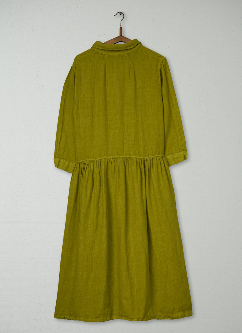 Reworn Linen Shirt Dress Size L (1570) | Olivine