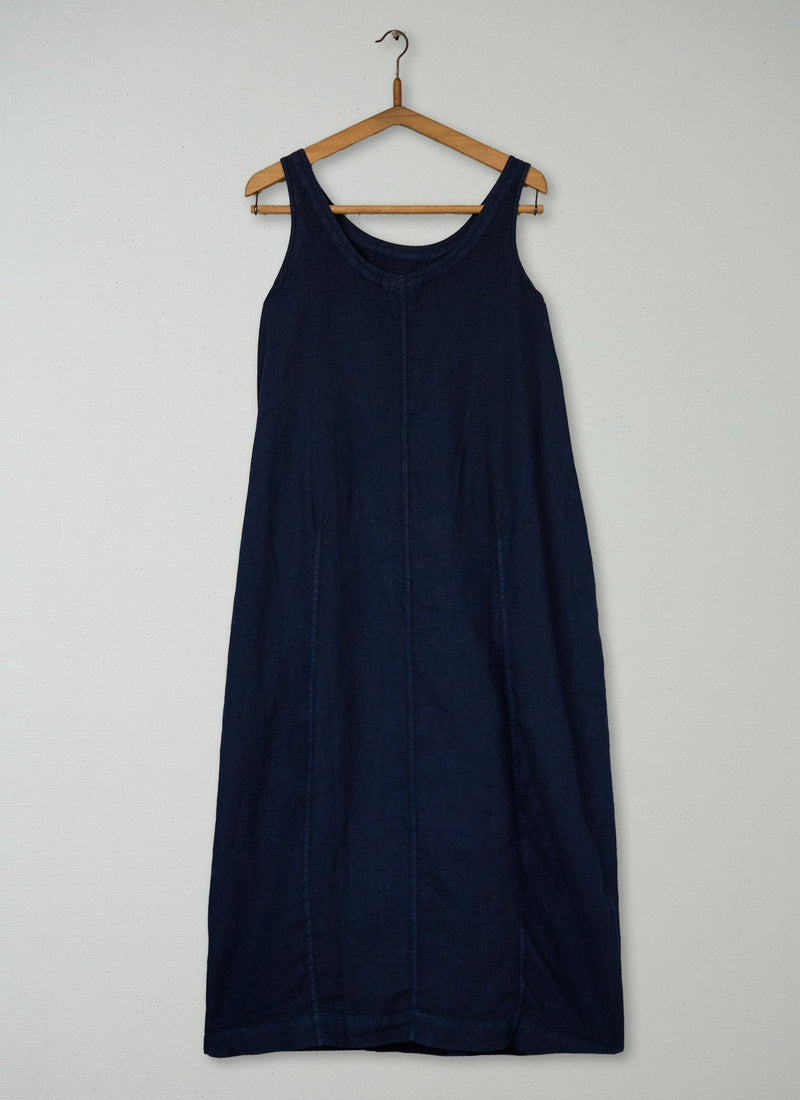 Reworn Linen Easy Dress Size 8 (1563) | Midnight