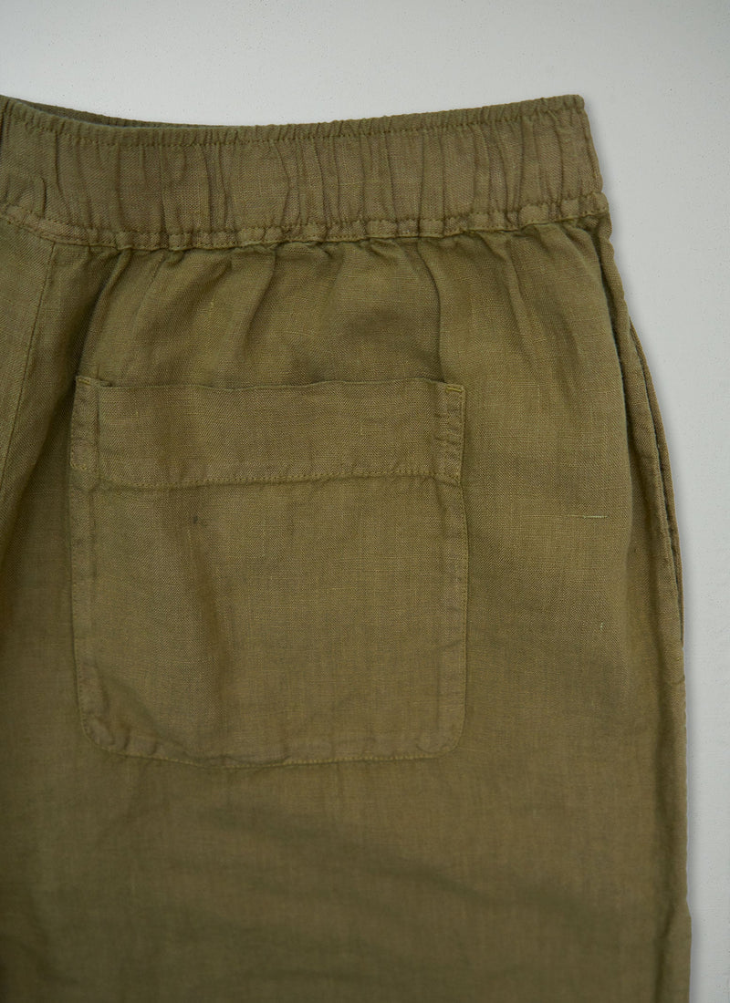 Reworn Linen Trousers Size L (1135) | Durian Green