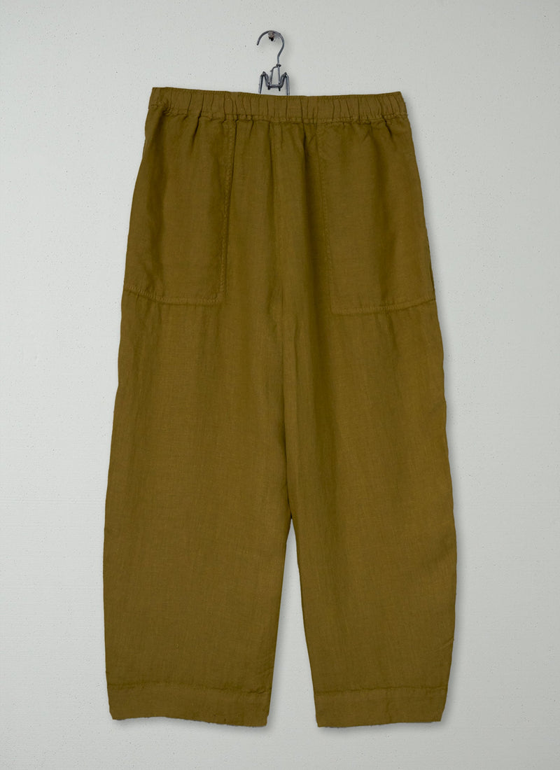 Reworn Linen Trousers Size L (1135) | Durian Green