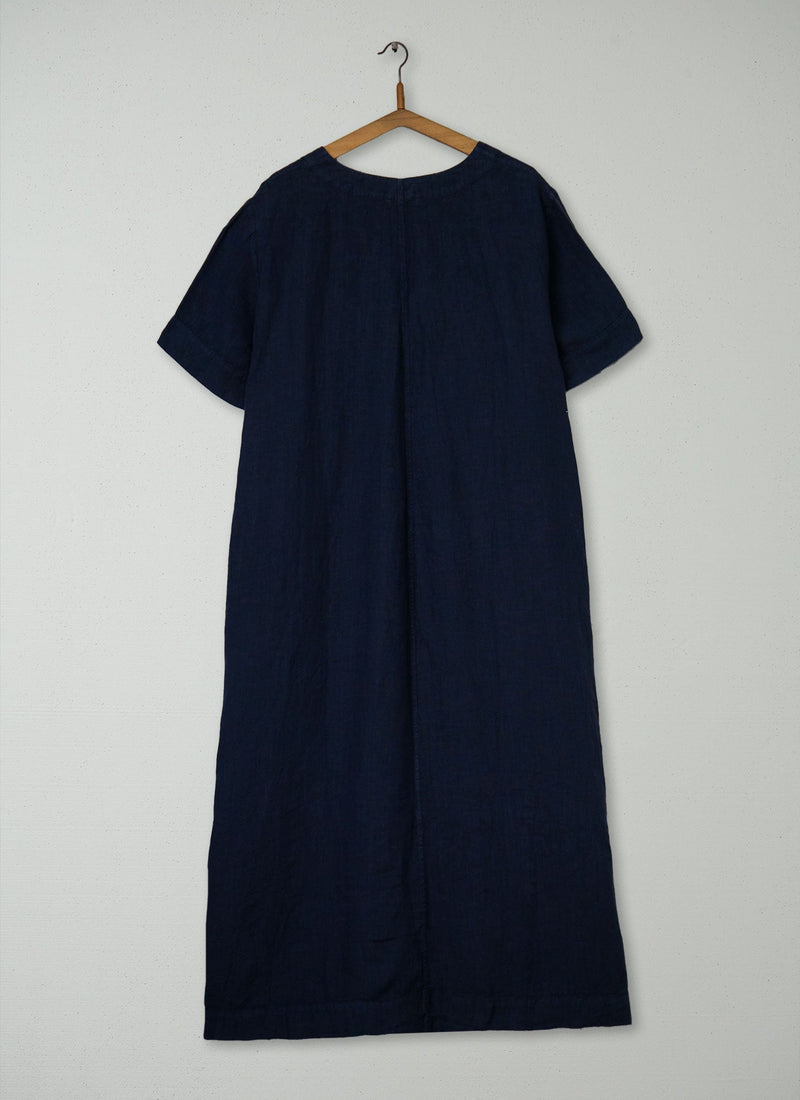Reworn Linen Dress Size XL (2024) | Midnight
