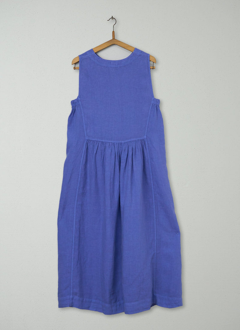 Reworn Linen Dress Size 6 (2099) | Cornflower