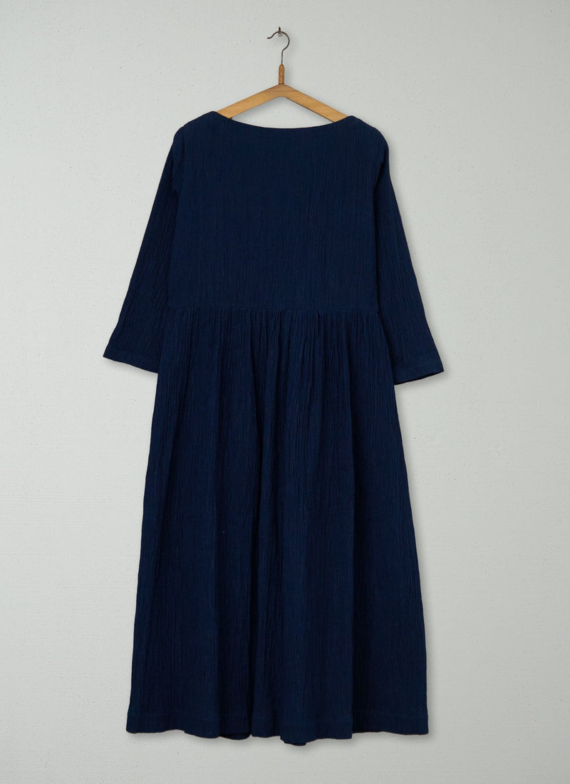 Reworn Freya Crinkle Cotton Dress Size 10 (1295) | Indigo