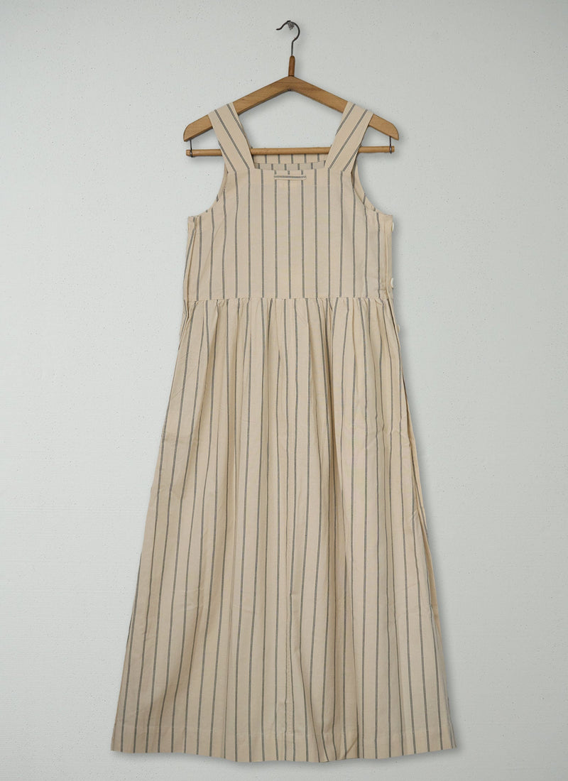 Reworn Stripe Cotton Pinafore Dress Size 16 (2166) | Multi